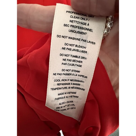 Alice + Olivia Elva Dress Women’s Size 8 Red Mini Exposed Zipper Sleeveless - Picture 8 of 13
